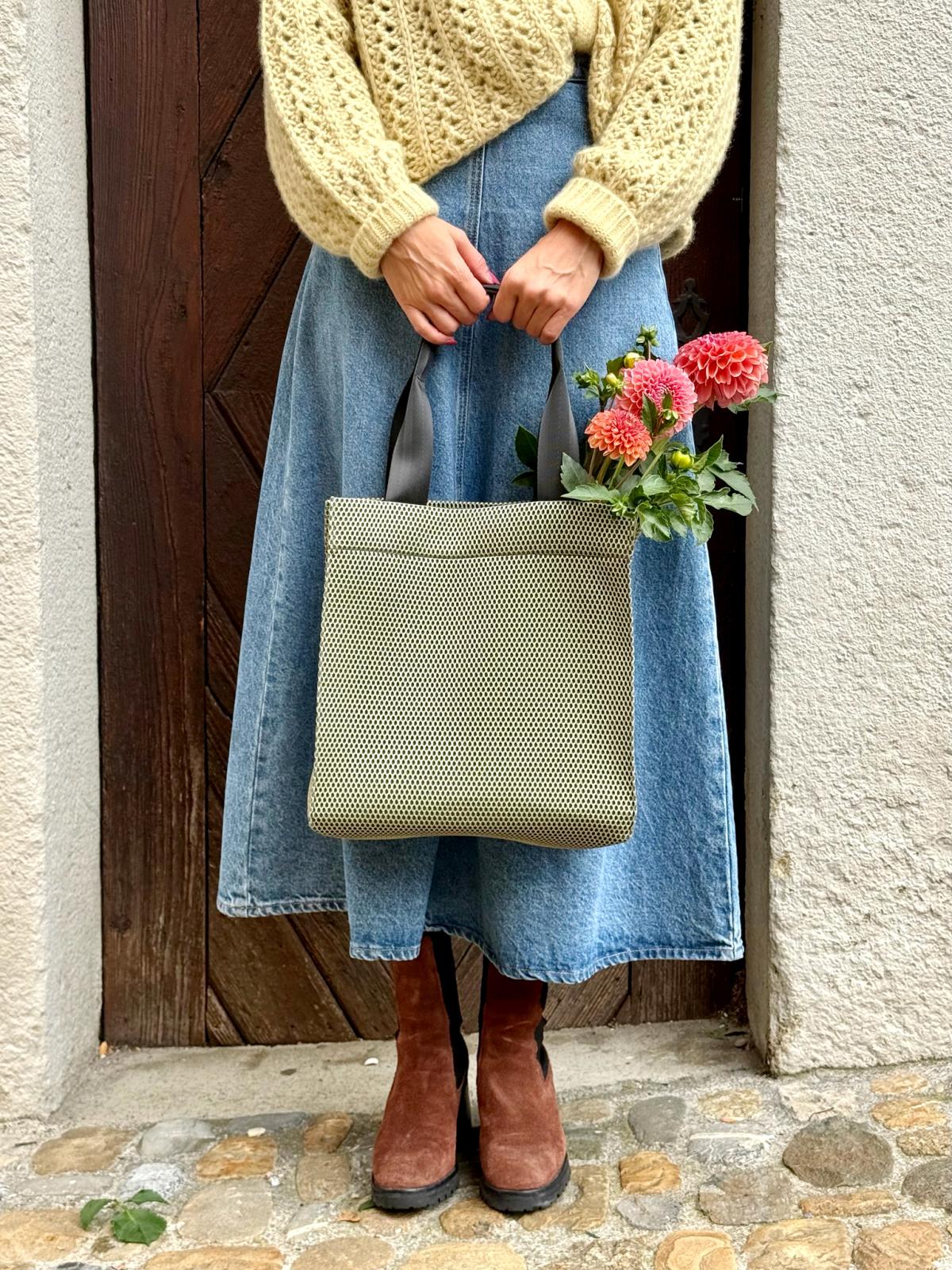 Shopper Waben olivsilber